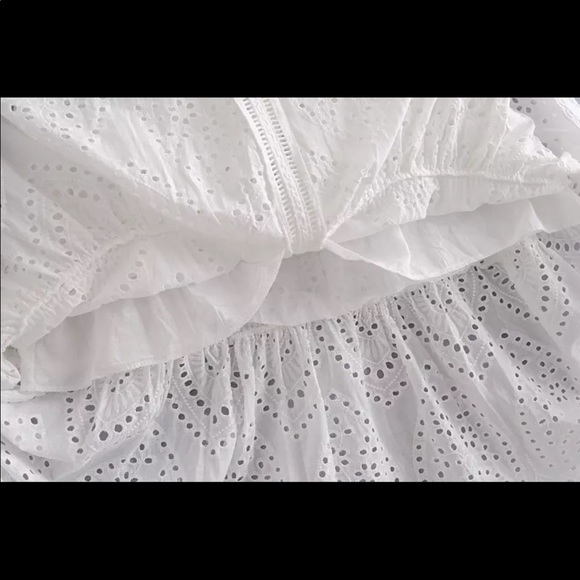 Eyelet boho crochet dress white midi boho gypsy - Picture 6 of 6